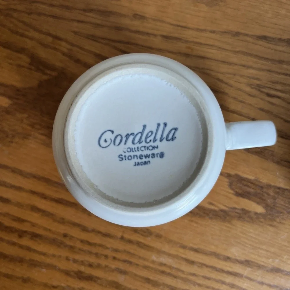 Vintage Cordella Collection Bluet Set Of 4 Saucers And 1 Coffee Cup Blue Floral